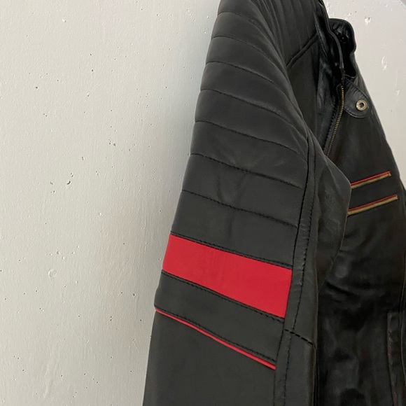 Real Leather Biker Jacket - Picture 4 of 7